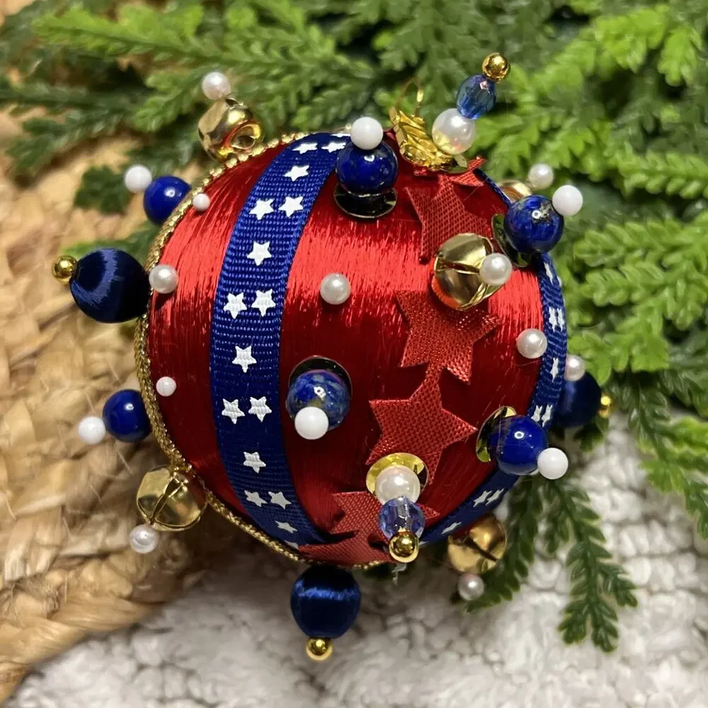 Handmade person works ornaments